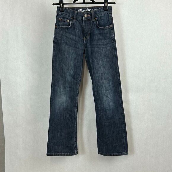 Wrangler Retro Denim Jeans Boys 10 Slim Straight Adjustable Waist Pants - Picture 1 of 8